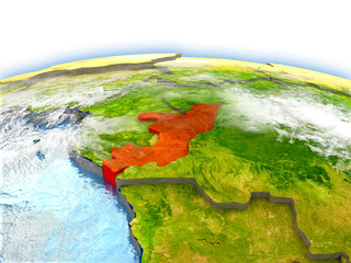 Fototapeta premium Congo on globe