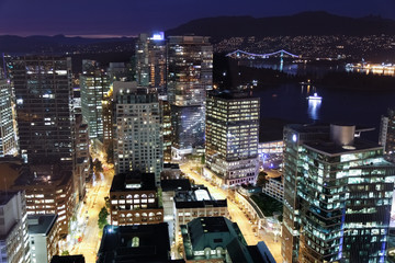 Fototapeta na wymiar Vancouver Cityscape during a night 