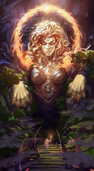 Leo zodiac sign digital colorful illustration 
