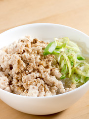 Japanese cuisine, homemade shirataki noodle with chicken breasts