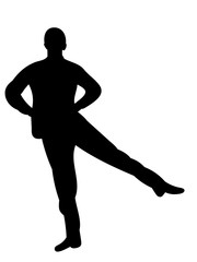  illustration, silhouette of a guy dancing a dance