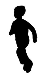  illustration, silhouette boy running