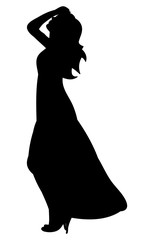 silhouette girl is upset, distressed