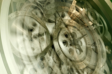 Rotating clock, close-up