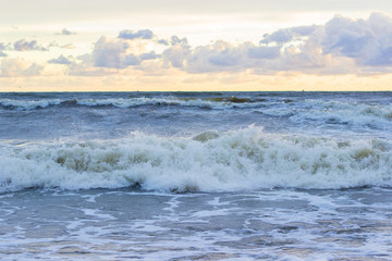 Sunset. Beautiful sunset at baltic sea. Gold sea sunset. Picture Sea sunset