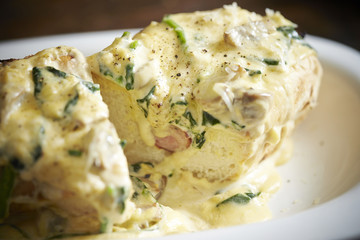 White sauce hot dog 