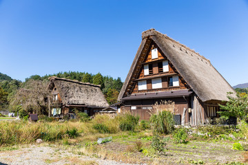 Fototapeta na wymiar Old house of Shirakawago in Japan