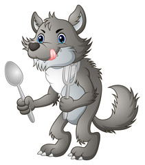 Obraz premium Głodny kreskówka świnia