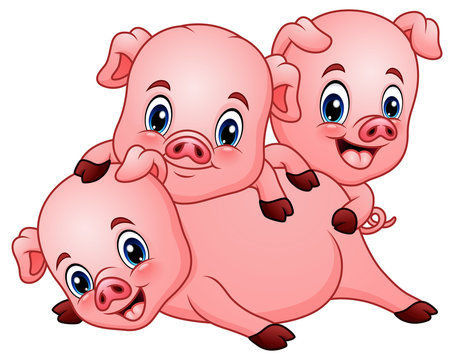 Three little pig cartoon
