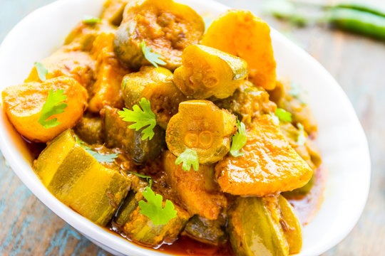 Indian Vegetarian Curry Dish Close Up Image.