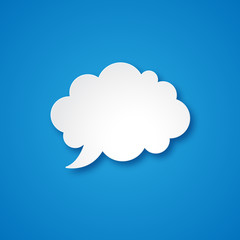 Fototapeta premium THOUGHT BUBBLE on blue background