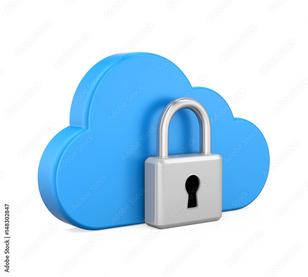 Poster cloud computing padlock security