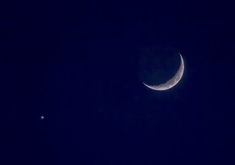 Obraz na płótnie Canvas 月と金星