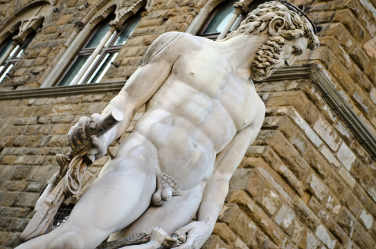 Hercules and Cacus Sculpture in Piazza della Signoria in Florence, Italy.