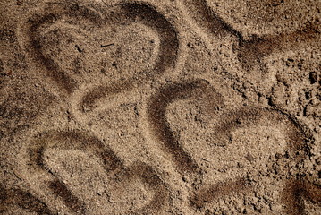 heart drawn in the sand