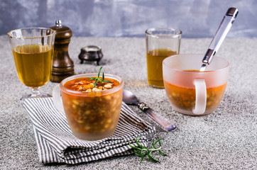 Meat soup with beans