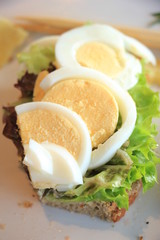 Fresh salmon egg sandwich