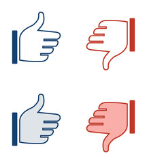 Thumbs up and down - I like it - icon set