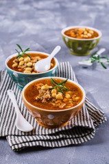 Meat soup with beans