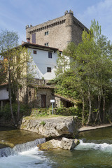 A Medieval tower in Potes town, Spain