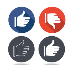 Thumbs up and down - i like it - icon set vector illustration
