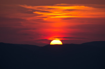 Fototapeta na wymiar Beautiful sunset over Zakynthos island, Greece