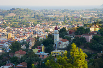 Fototapeta na wymiar Zakynthos town from above, Greece