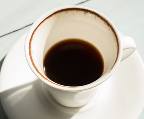 A cup of drunk coffee