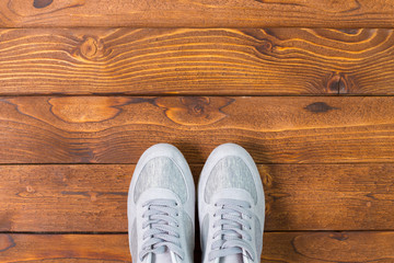 Sport shoes on floor