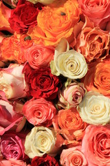 Mixed pink and orange bridal bouquet