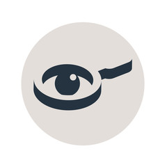 Logotipo lupa con ojo en circulo gris
