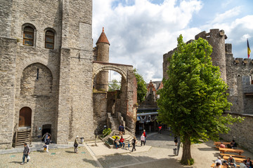 Fototapeta na wymiar Interior Gravensteen Castle in Gent