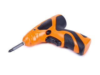 Electric screwdriver on a white background