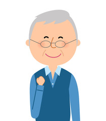 シニア男性　喜ぶ