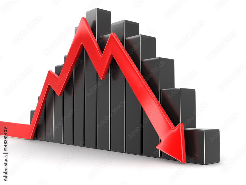 Poster 3d diagram with arrow. image with clipping path.