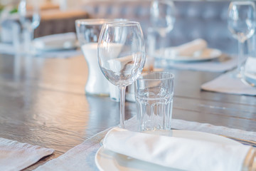 Served tables at cafe or restaurant