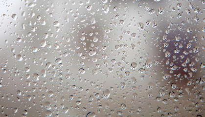 Glass with drops of the rain