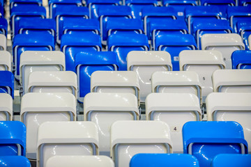 Naklejka premium Bright blue and white stadium seat