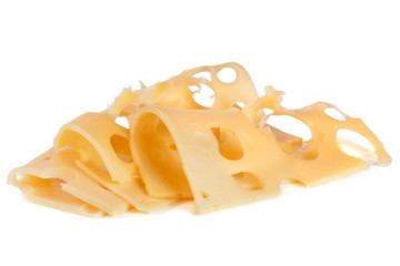cheese slice isolated on white background cutout