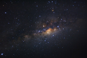 Milky way galaxy with stars and space dust in the universe, Long exposure photograph, with grain.