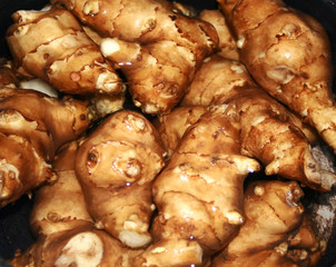 Background from the roots of Jerusalem artichoke.