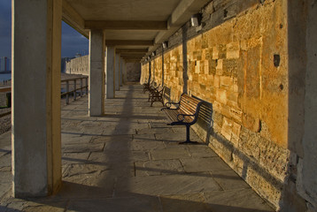 Shadowed walkway