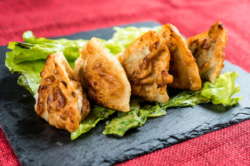 Chinese food Fried dumplings on plate