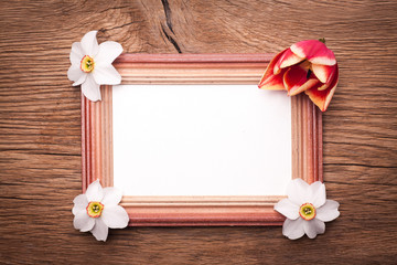 Fototapeta premium Decorative frame of dafodils