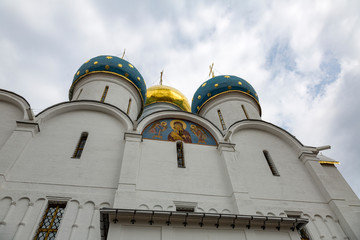 SERGIEV POSAD, RUSSIA - APRIL 26, 2017: Architecture of the ensemble of orthodox buildings of the...