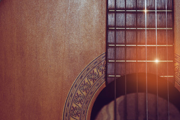 Vintage photo of acoustic guitar