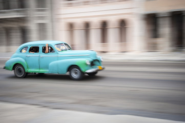 Scenic street view of the Malecon street in Havana, Cuba