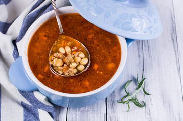 Meat soup with beans