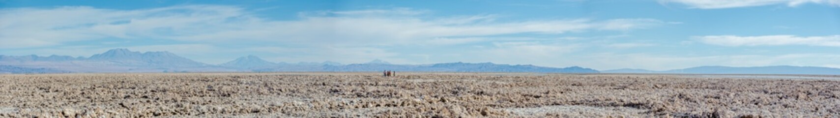 Tourists enjoying at Chaxa Lagoon in Atacama Desert, Chile.