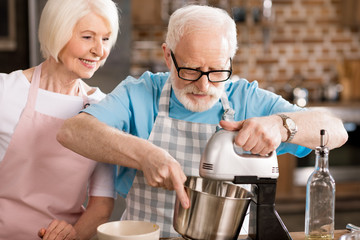 Family preparing dough